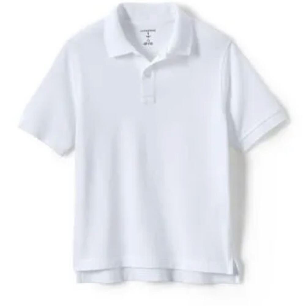 SKU 1630 Lands' End Kids Uniform Short Sleeve Mesh Polo XL NWT white